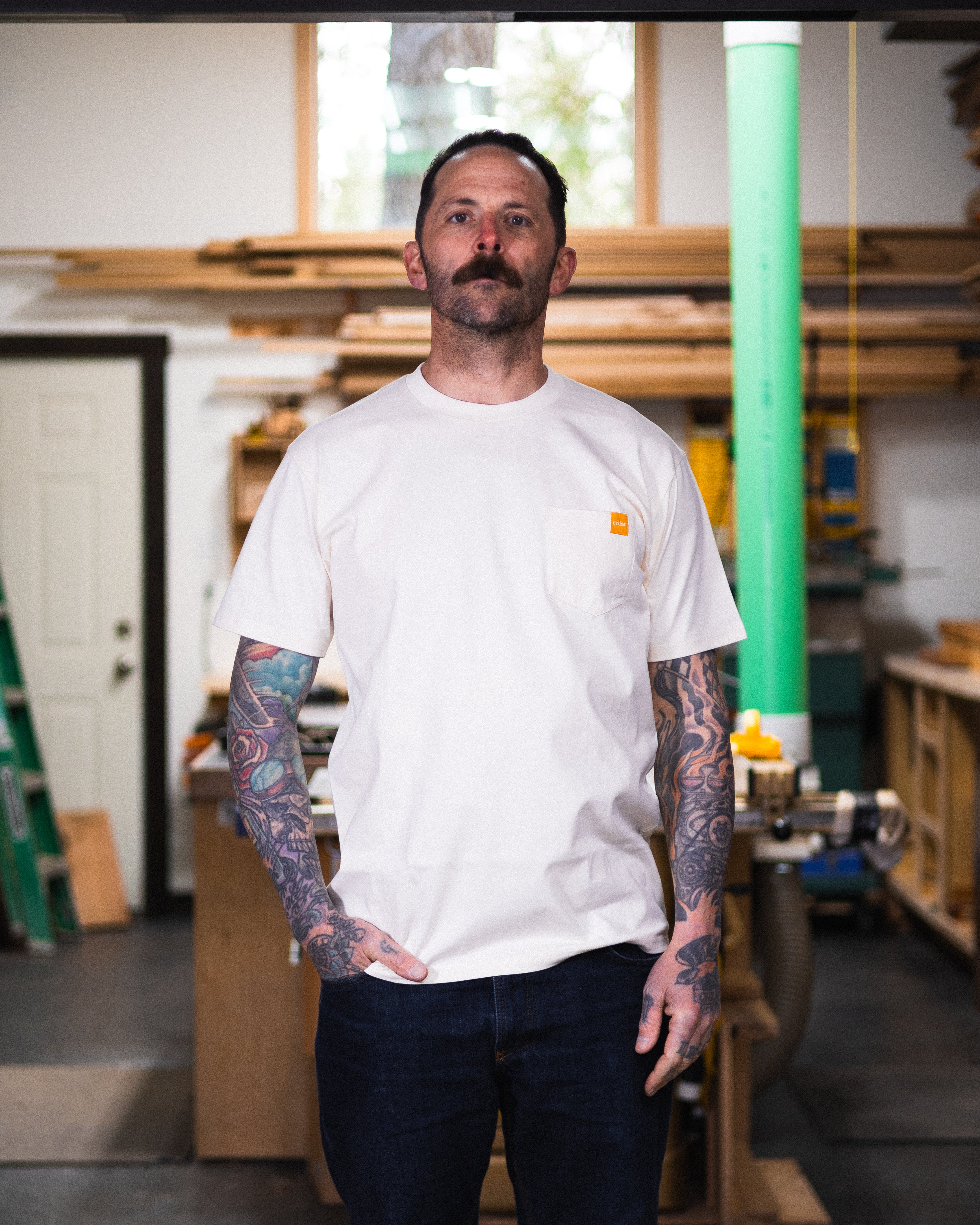 Trade Pocket T-Shirt - Ecru