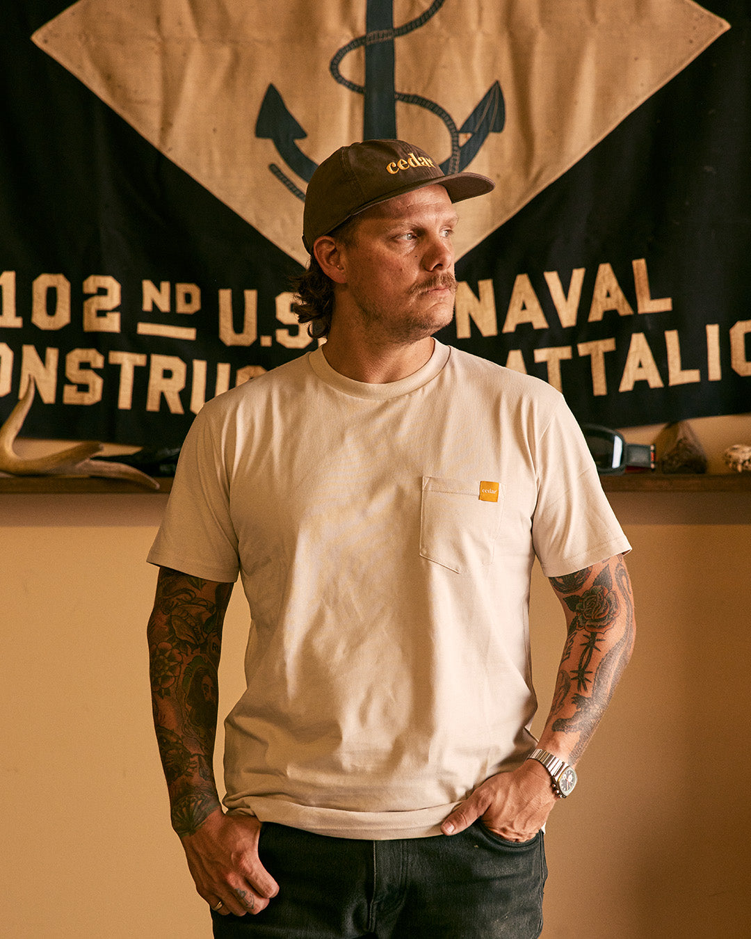 Trade Pocket T-Shirt - Bone